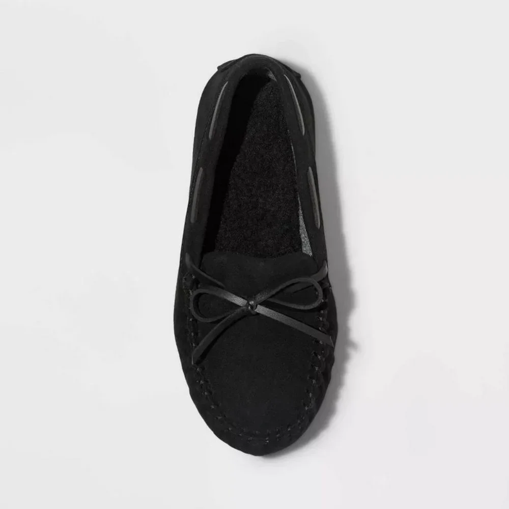Boys' Lionel Moccasin Slippers Black - Cat & Jack™